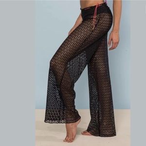NWT Ravish Sands Black Lace Coverup Pant 37 inseam